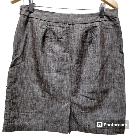 CATO Size 10 Gray Layered Ruffle Work Career Skirt Wardrobe Zippered - Picture 3 of 8